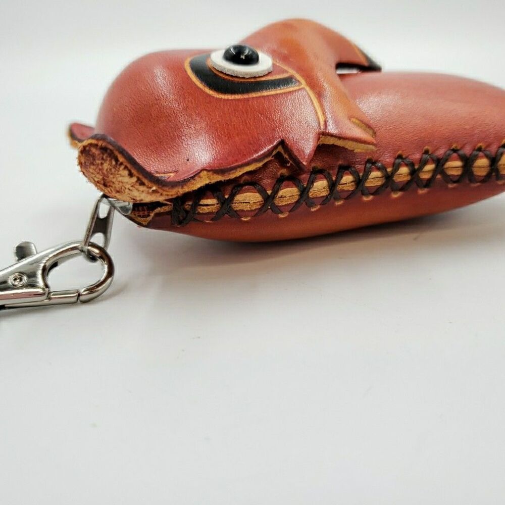 Fox Wristlet Coin Purse Cute Woodland Animal Gift Handmade Leather Mini Wallet - Picture 7 of 10